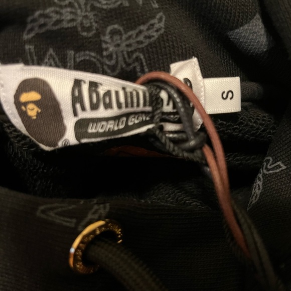 MCM X BAPE MONOGRAM SHARK HOODIE color black size S - Picture 8 of 11